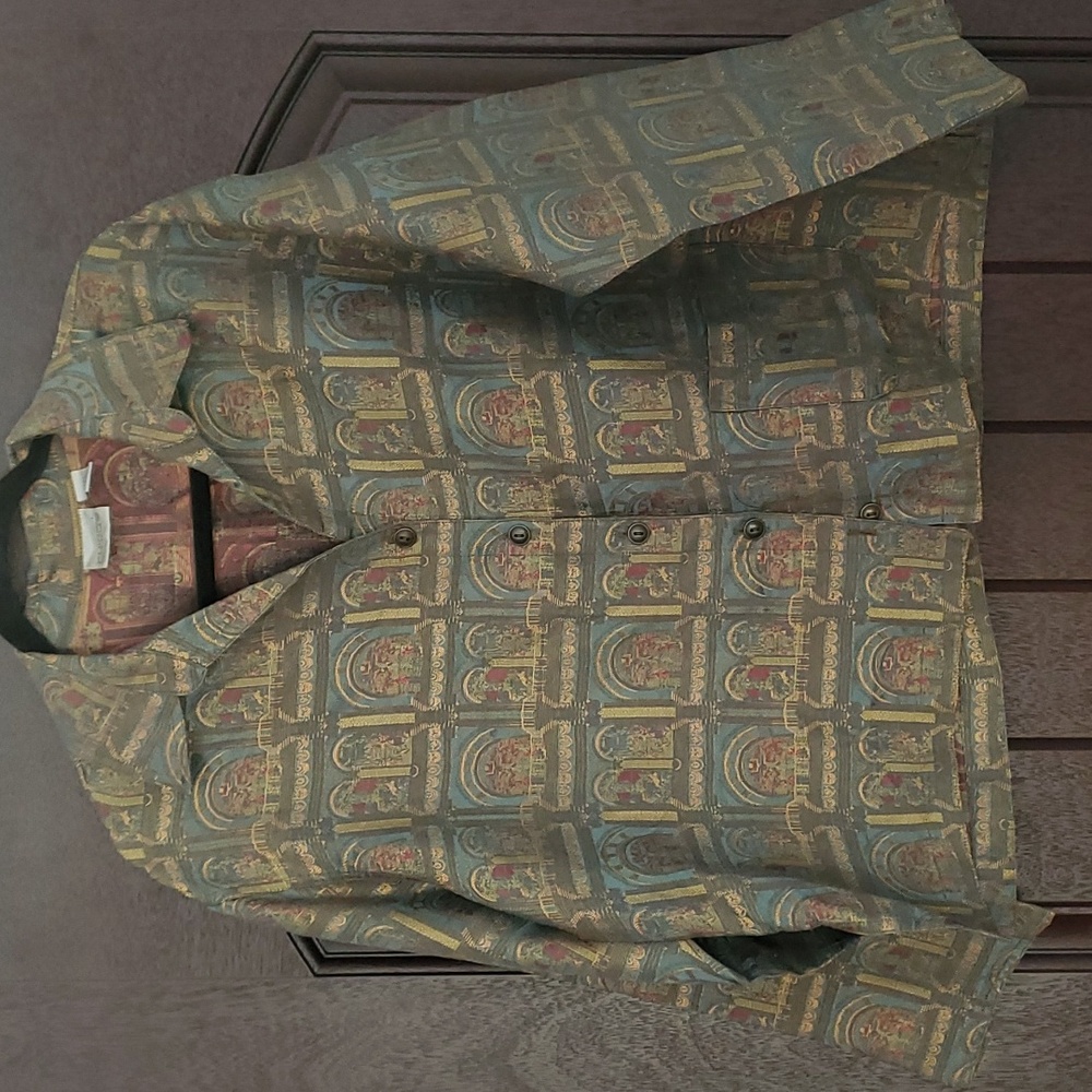 CHICO'S SILK SHIRT JACKET